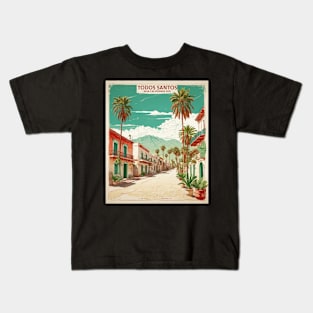 Todos Santos Baja California Sur Mexico Vintage Tourism Travel Kids T-Shirt